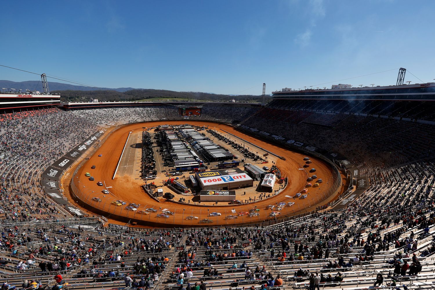 A view of the track during last year’s NASCAR Cup Series Dirt Race at Bristol Motor Speedway. (Photo by Jared C. Tilton/Getty Images)